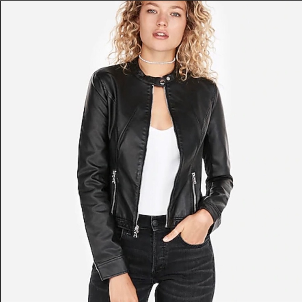 Express Vegan Leather Jacket Small